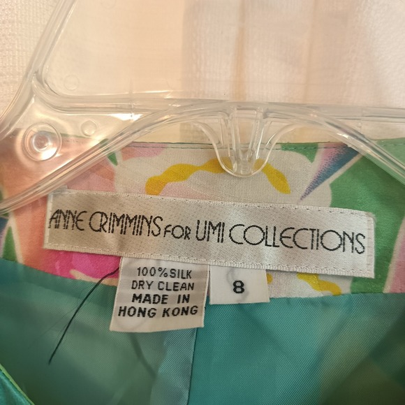 Anne Crimmins for Umi Collections Size 8 Floral 100% Silk Pencil Skirt Suit Vtg‎ - Picture 4 of 14